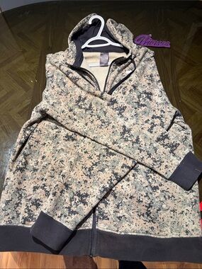 Athletic Works Men's Digital Camo Zip-Up Sweater - Tan & Gray